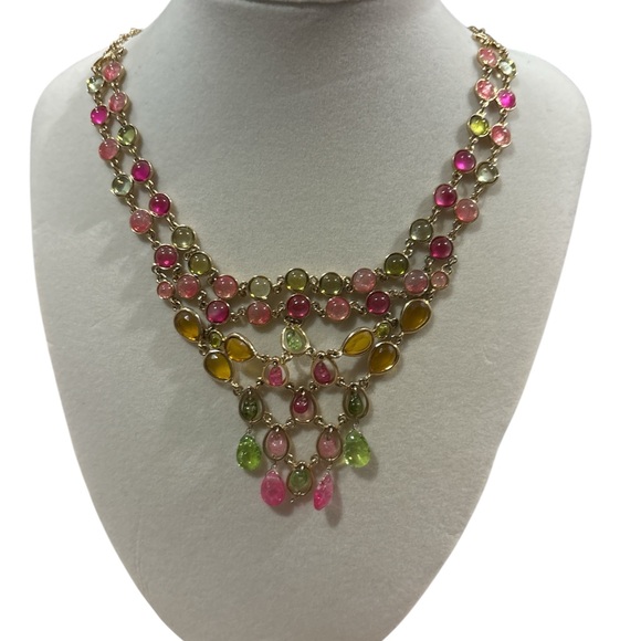 Monet Jewelry - Monet Pink and Green Layered Necklace